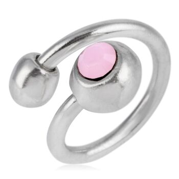 Bague en argent 925 plaqué Swarovski rose pâle 1