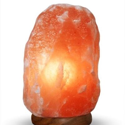 Himalaya Salt Crystal Rock 2-3kg houten voet, in full color verpakking.