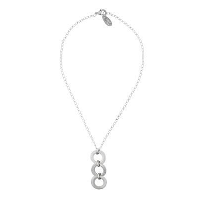 Silver plated choker with hoop pendants Cascade D3