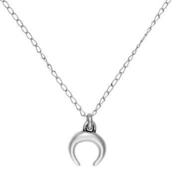 Collier chaine pendentif lune argent 40cm 3