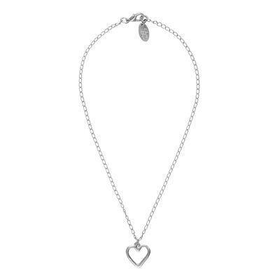 Collier ras de cou chaîne argent pendentif coeur Gloria Mago Coeur argent 40cm