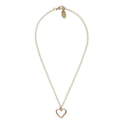 Glory Mago Heart Gold Herz-Anhänger-Kette, Halsband, Gold, 40 cm