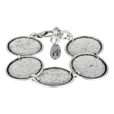 Silver bracelet Gloria Mago Moon plates zamak silver
