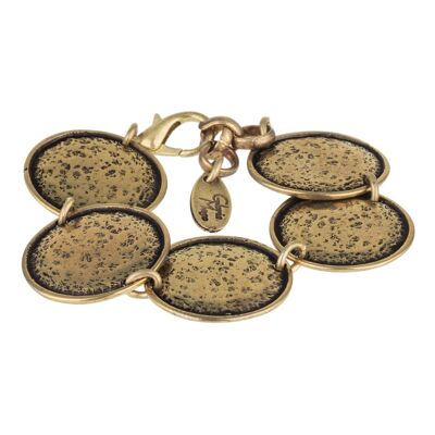 Bracelet doré Gloria Mago Moon plaques dorées en Zamak