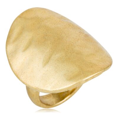 Anillo Gloria Mago zamak chapado oval dorado. talla 16