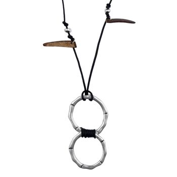 Collier "Sabana" cuir noir 3