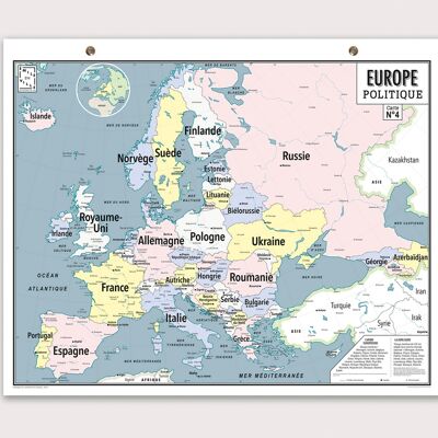 Wall map N ° 4 - Political Europe - Europe map