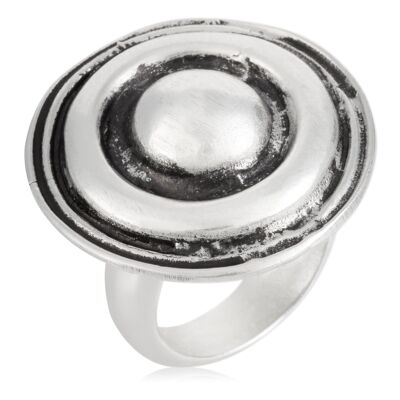 Gloria Mago Ring Silber 925 Zamak plattiert „Aros“ Silber. Größe 16
