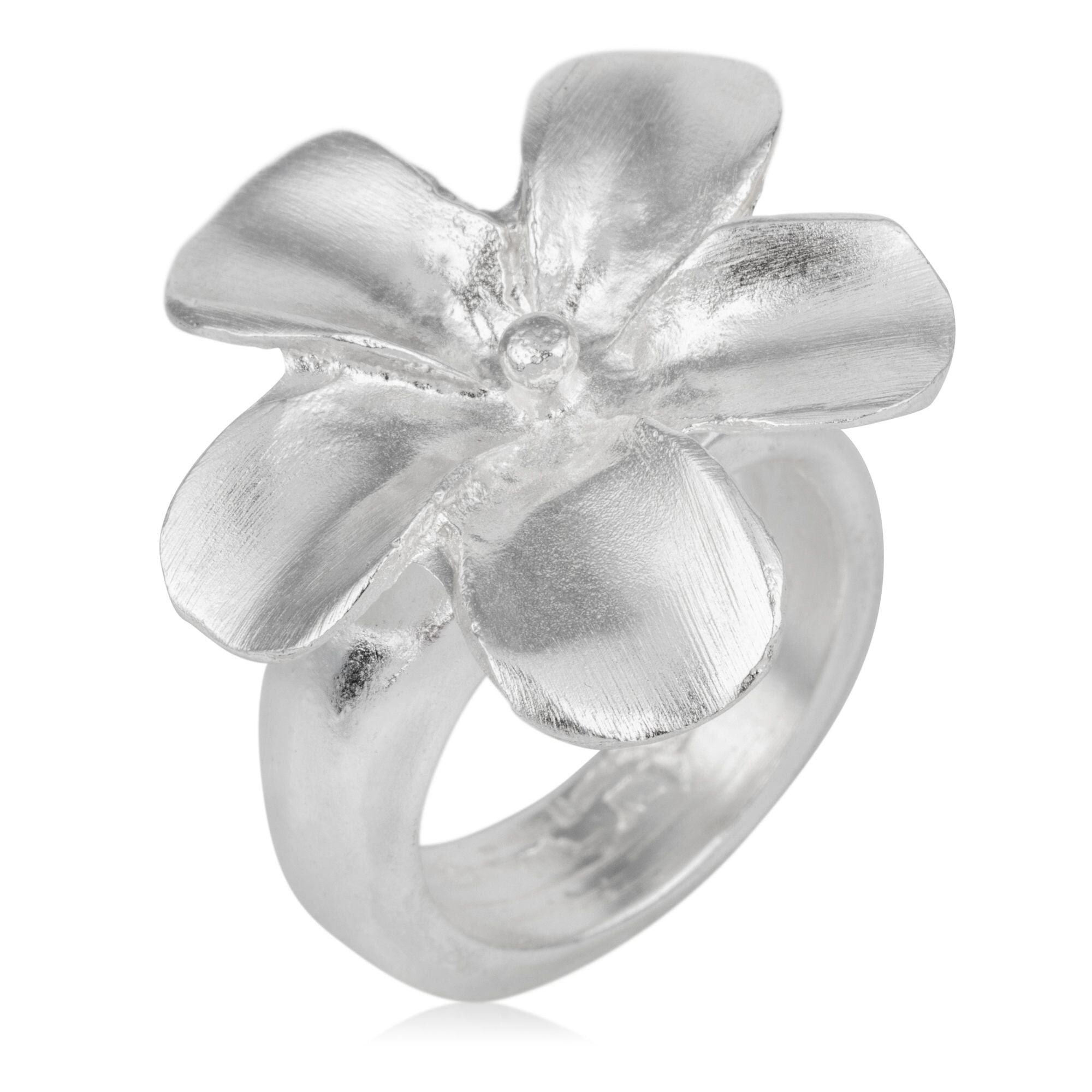 Anello in argento 925 placcato "Fiore" Argento misura 14