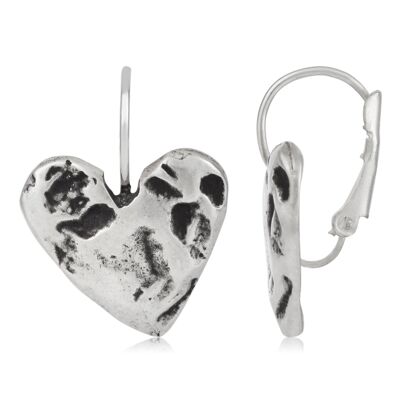 Orecchino in argento Cuore Irregolare Gloria Mago placcato in zama