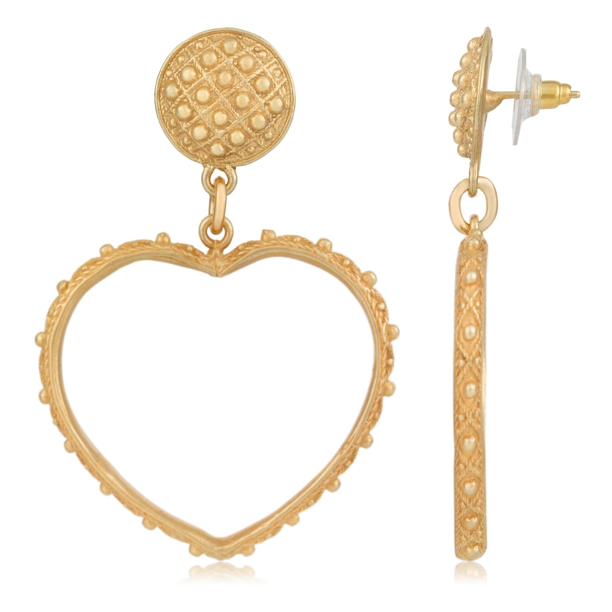 Orecchino cuore con filigrana d'oro