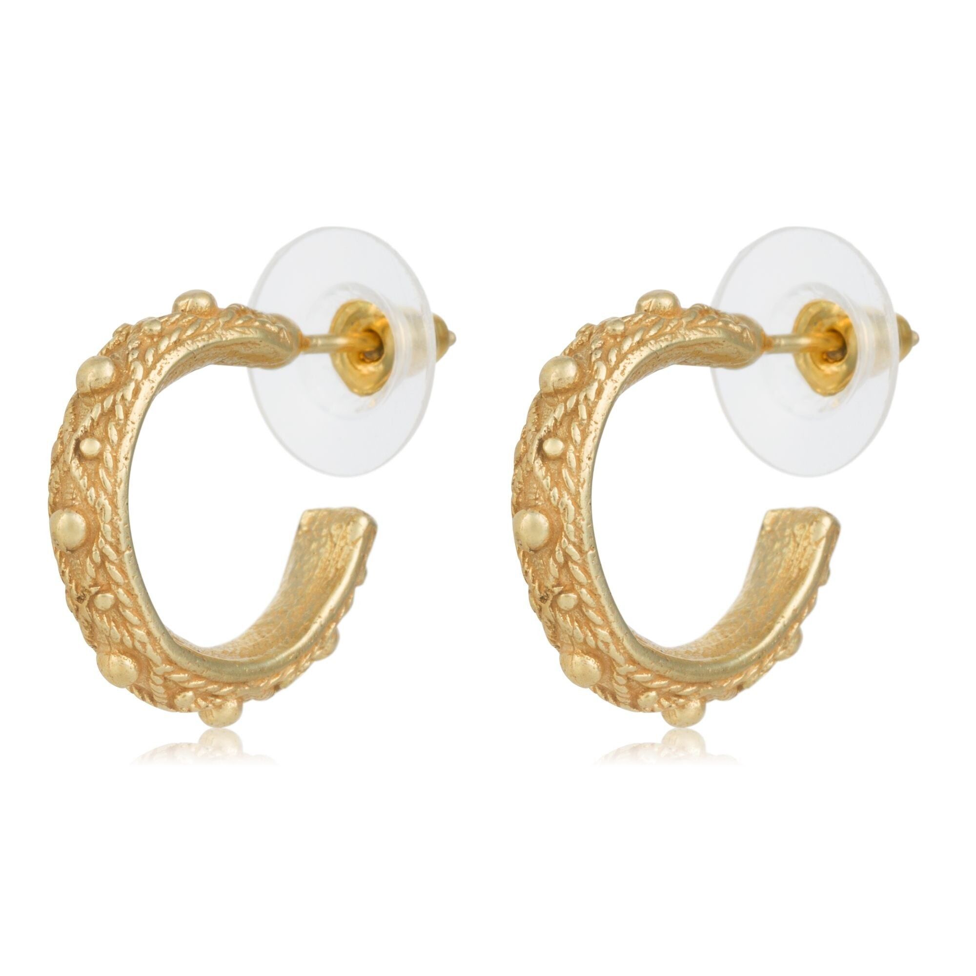 Orecchino a cerchio tondo con filigrana dorata Gloria Mago