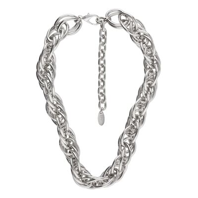 Gloria Mago „Link“ großes Kettenhalsband aus Silber mit drei Gliedern, 40 cm