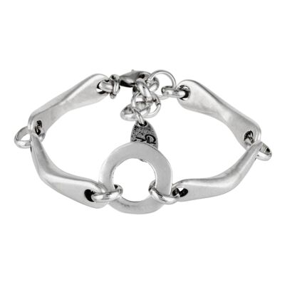 Bracciale Gloria Mago in argento a maglie componibili e anello centrale