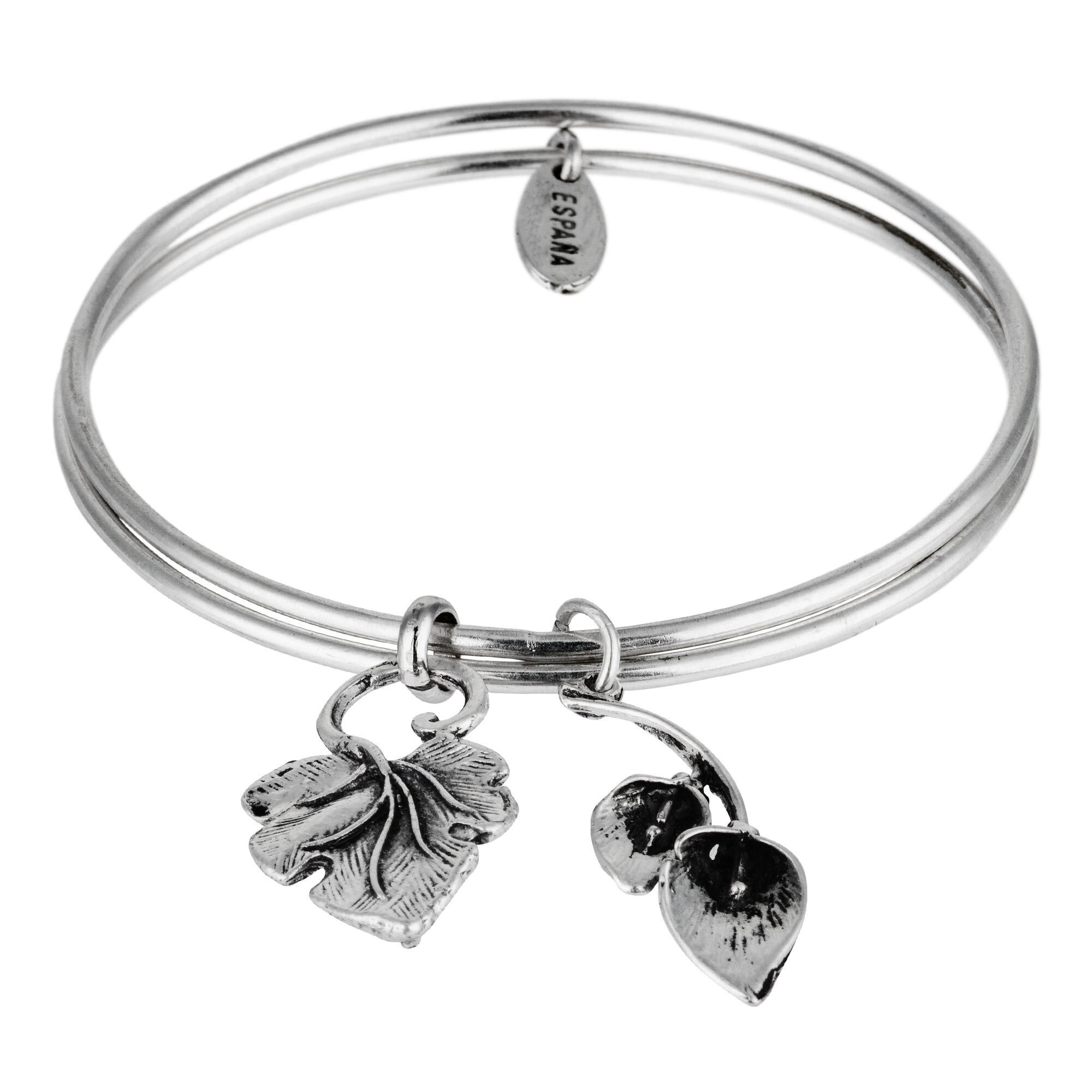 Bracciale Gloria Mago "Natura" a cerchio in argento con charms