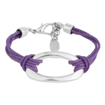 Lila und silbernes zentrales Zamak-Armband