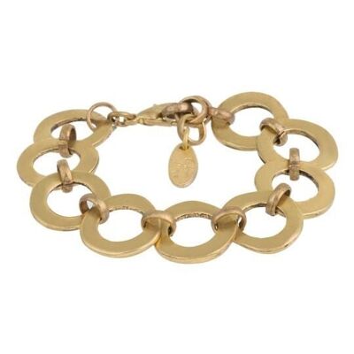 Bracelet à maillons en chaîne dorée Gloria Mago avec anneaux dorés