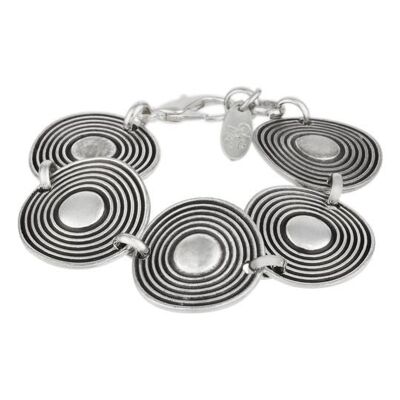 Silberketten-Gliederarmband „Spiral Disc“