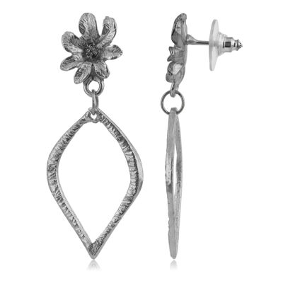 Boucle d'oreille argent palmier