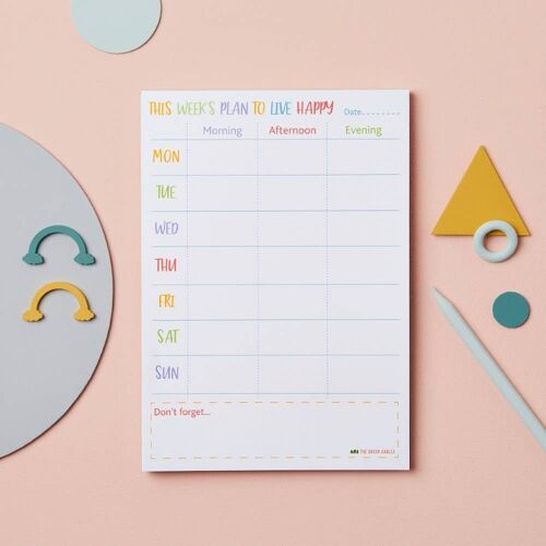 Live Happy Weekly Planner Notepad