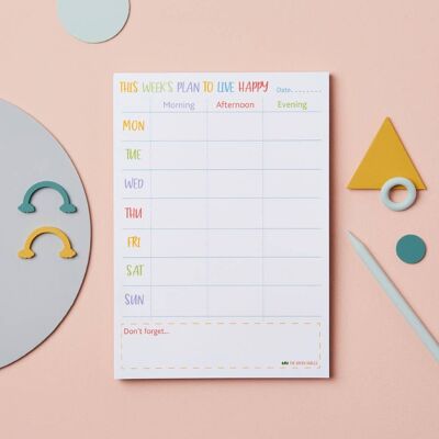 Live Happy Weekly Planner Blocco note