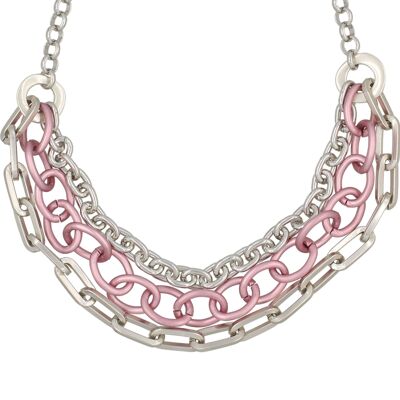 Halskette „Triple Chain“ in Silber-Rosa. Ruhm Mago