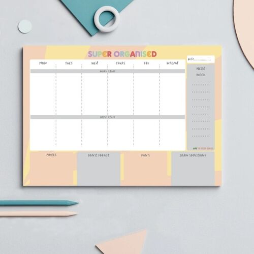 Super Organised Weekly Desk Planner Pad
