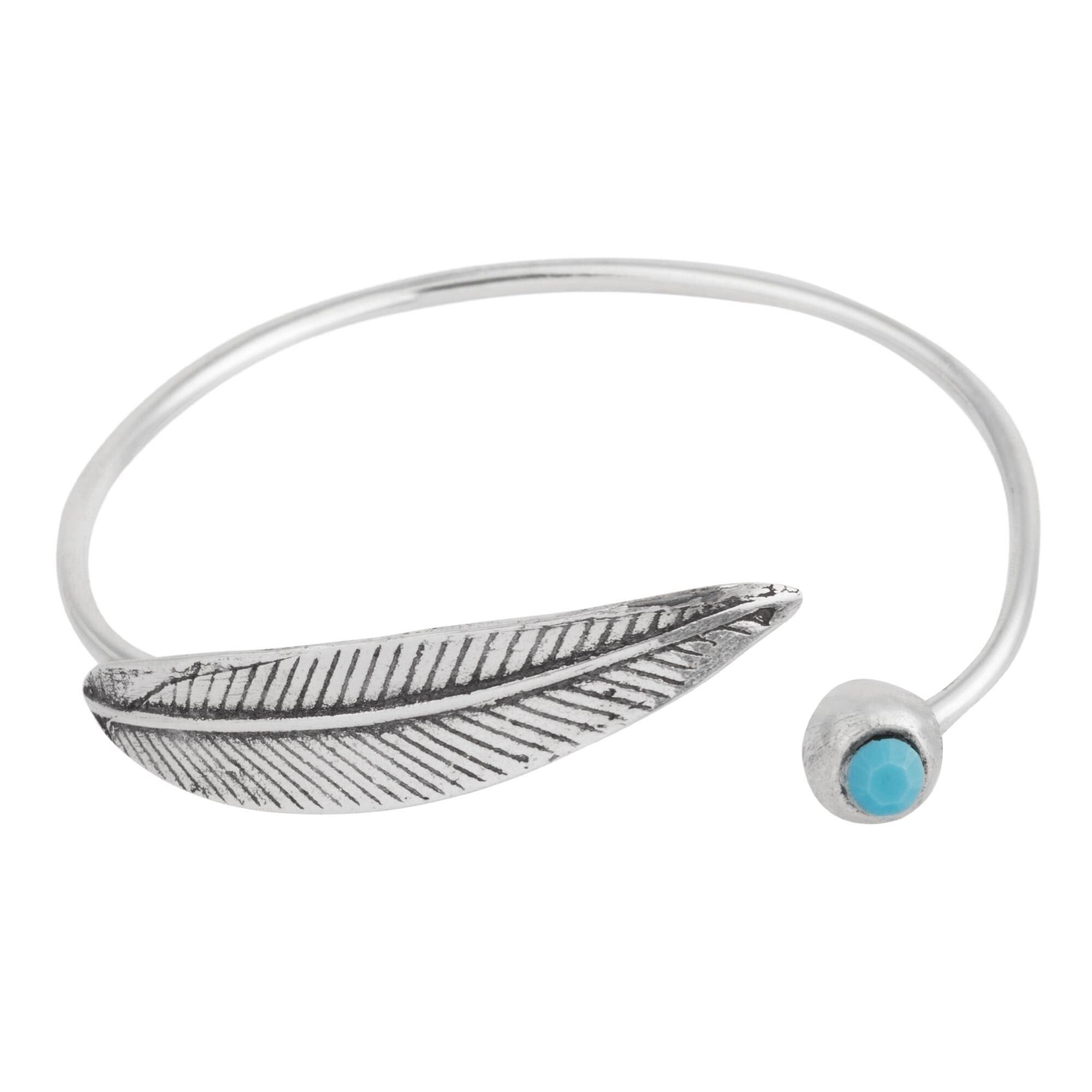 Bracciale in foglia d'argento placcato Swarovski turchese