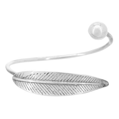 Bracelet argenté feuille réglable Glory Mago
