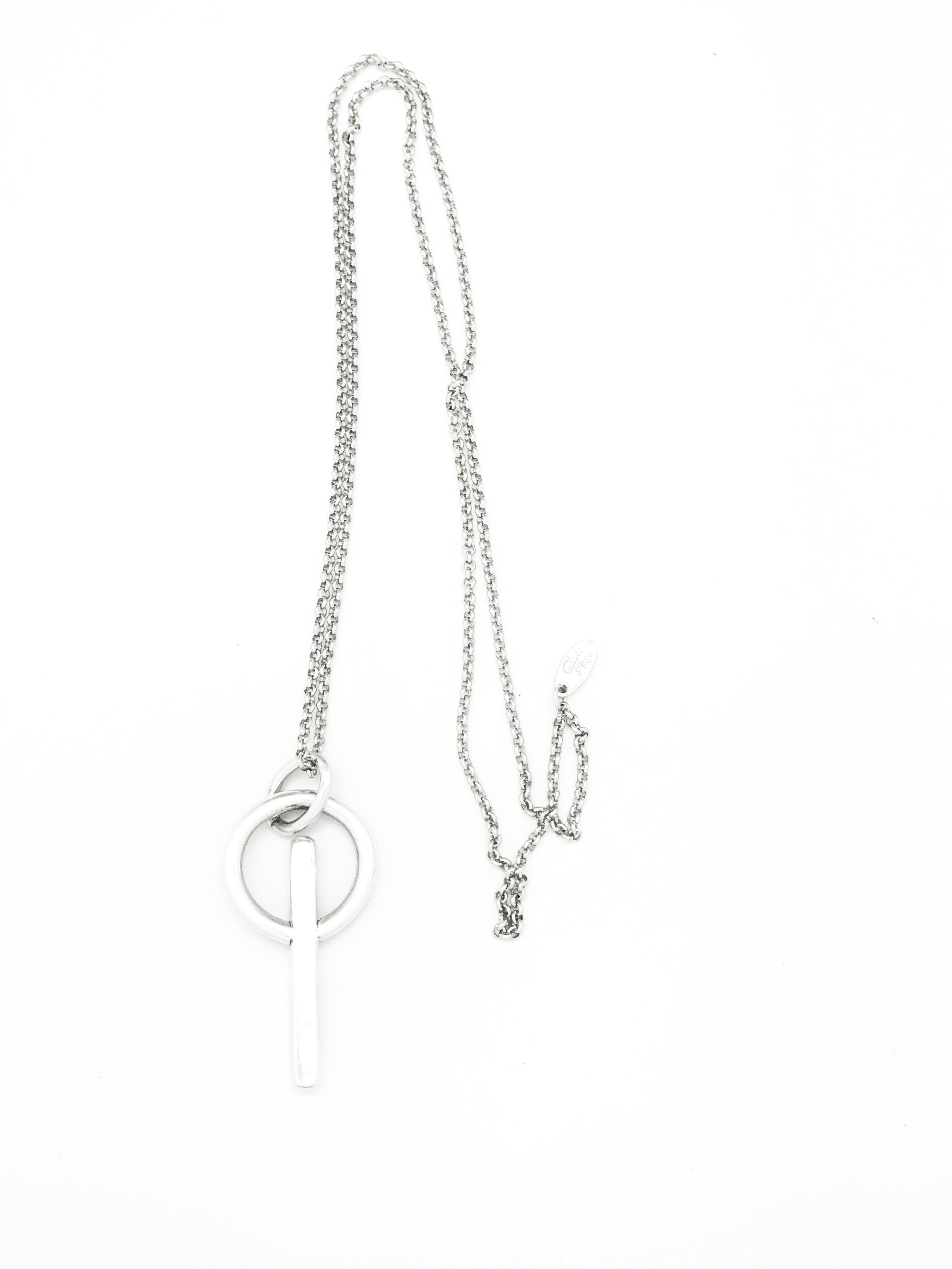 Collana lunga Gloria Mago in argento pendente "Pit".