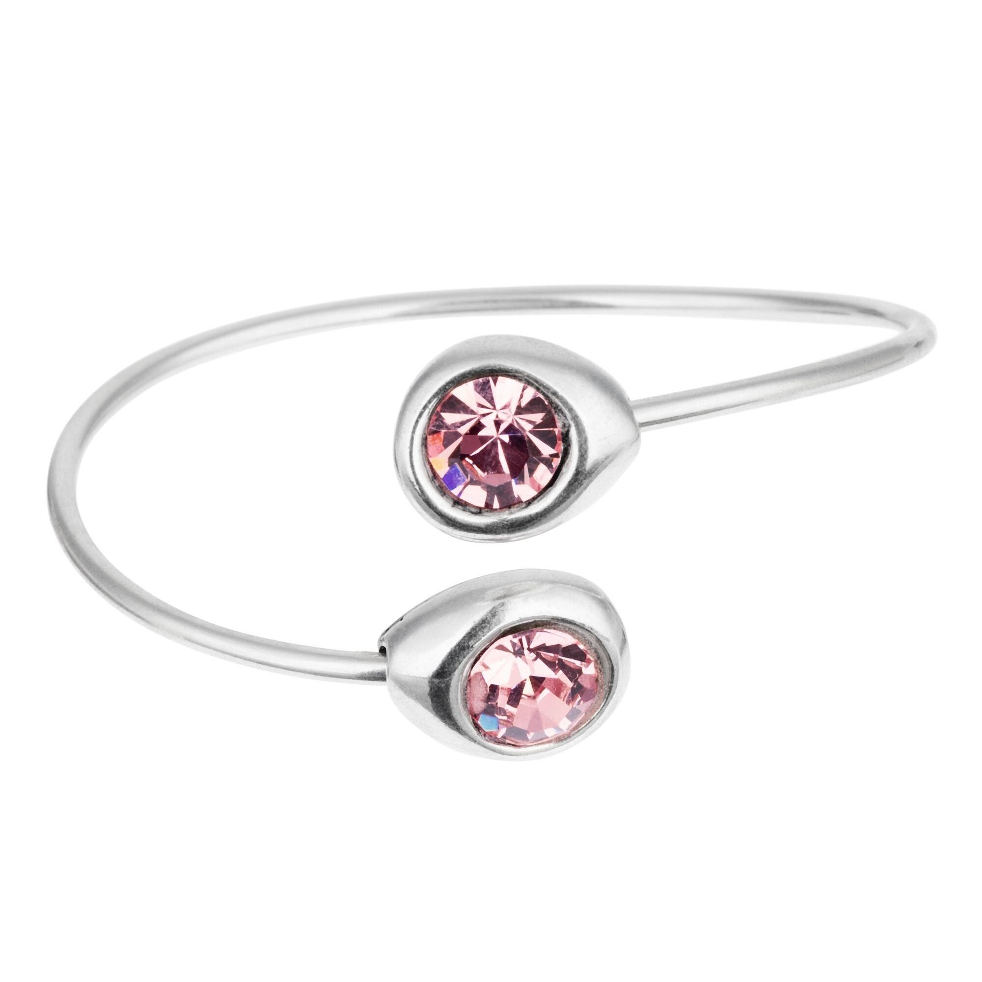 Bracciale a cerchio con Swarovski in rosa