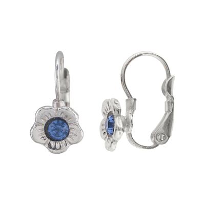 Orecchino in argento Gloria Mago con cristallo Swarovski dormiente Flor1azul