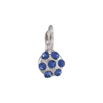 Boucle d'oreille Swarovski bleue "Mayo" en métal argenté 2