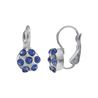 Boucle d'oreille Swarovski bleue "Mayo" en métal argenté
