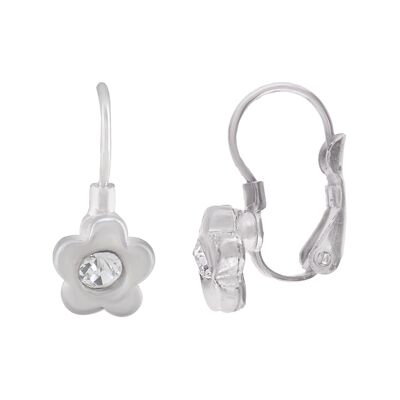 Boucle d'oreille Gloria Mago dormilona Flor2 en argent et cristal Swarovski