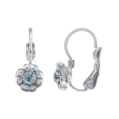 Silberner Ohrring blauer Flor3-Schlafer