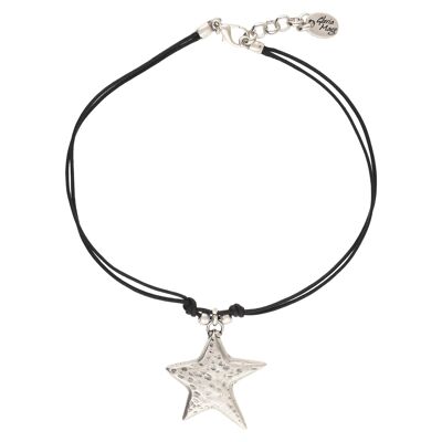 Girocollo "Central Star" placcato argento nero