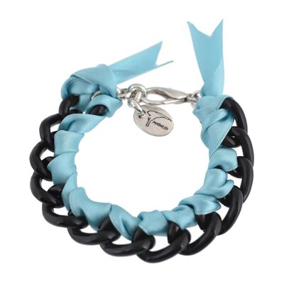 Chain and ribbons bracelet "Fancy" blue ribbons