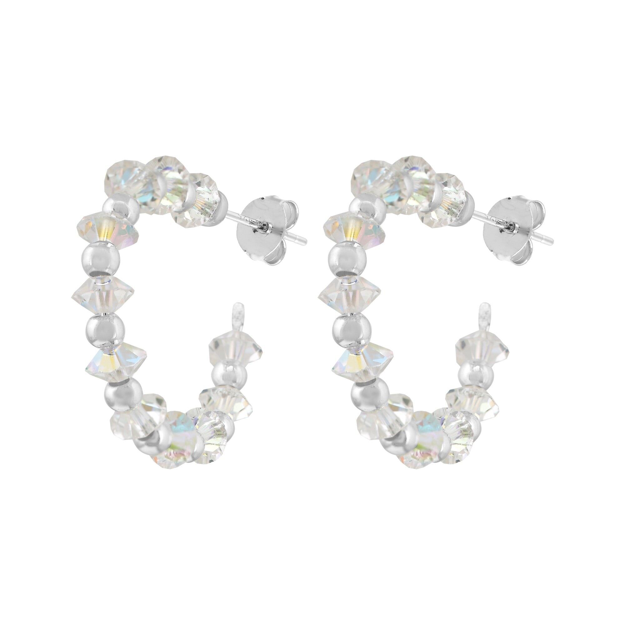 Cerchio creolo in argento sterling e cristalli Swarovski