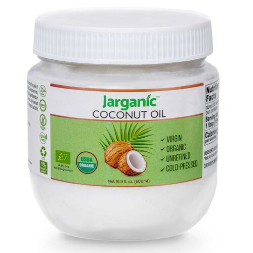 Organic Virgin Coconut Oil 16.9 Fl Oz (500 ml) – Unrefined Coconut Oil For Cooking, Hair And Skin
