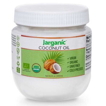 Huile de noix de coco vierge biologique 16.9 Fl Oz (500 ml) - Huile de noix de coco non raffinée pour la cuisine, les cheveux et la peau 1