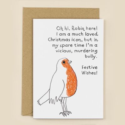 Tarjeta de Navidad Murdering Bully Robin