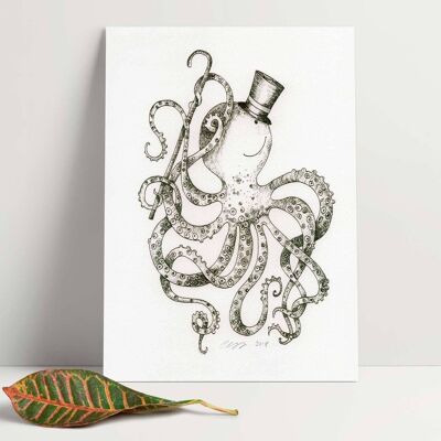 Octopus A4 Art Print