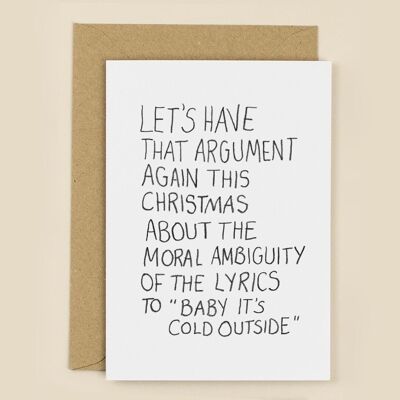Biglietto natalizio con ambiguità morale