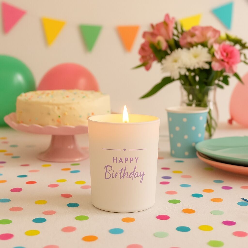 Vanillekerze - alles Gute zum Geburtstag