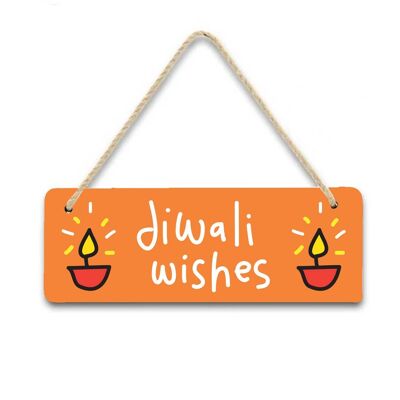 Happy Diwali Hanging Sign - Orange