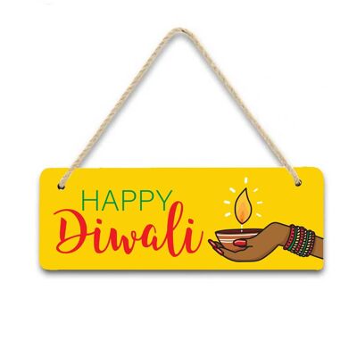 Happy Diwali Hanging Sign - Yellow