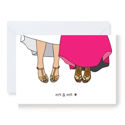 Mrs & Mrs Wedding Shoes Wedding Card
