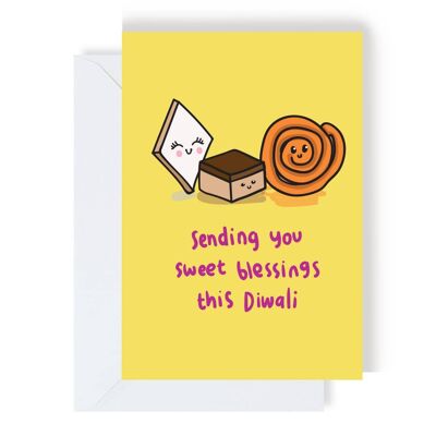 Sending The Sweetest Blessings Diwali Greeting Card