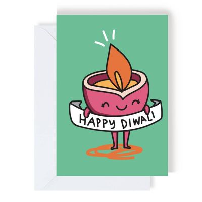 Happy Diwali Diya Greeting Card